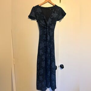 Lulu's Midnight Blue Floral Maxi Dress